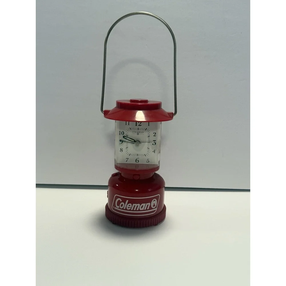 Coleman 6 Inch Lantern - Novelty Clock Battery Operated with Light & Alarm Red